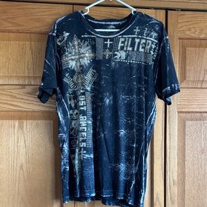 Men's Black and White Graphic Tee